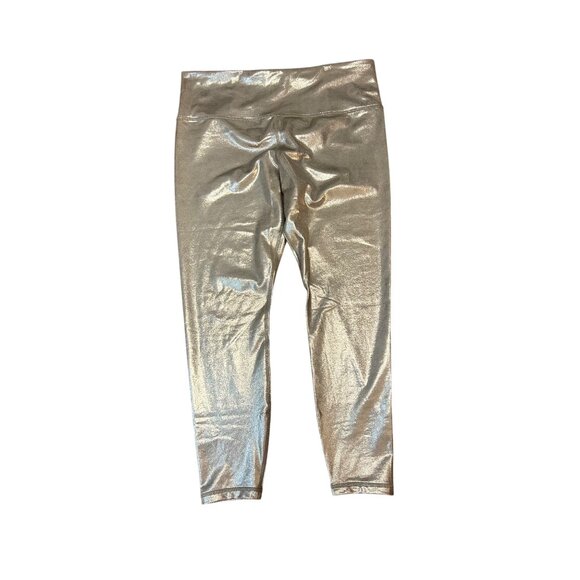 Athleta Gold Shimmer Tights Leggings NWT $99 size XL - Picture 2 of 5